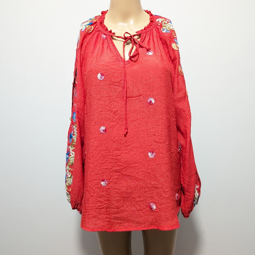 Anthropologie fig and flower long sleeves top size M